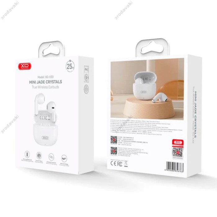 Бездротові Bluetooth навушники XO X33 Yu Jing TWS Headset BT 5.3 White